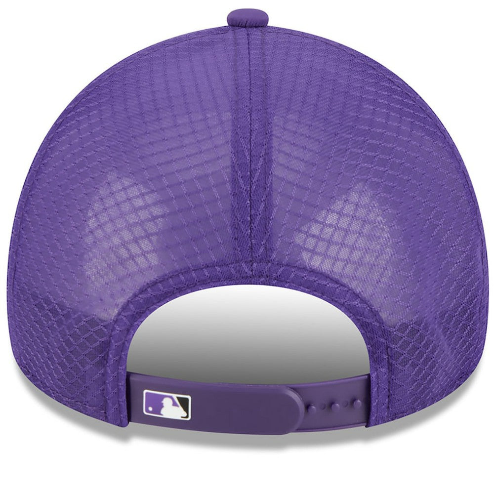 Colorado Rockies 2026 Batting Practice Apex 9FORTY Adjustable Trucker Hat Purple
