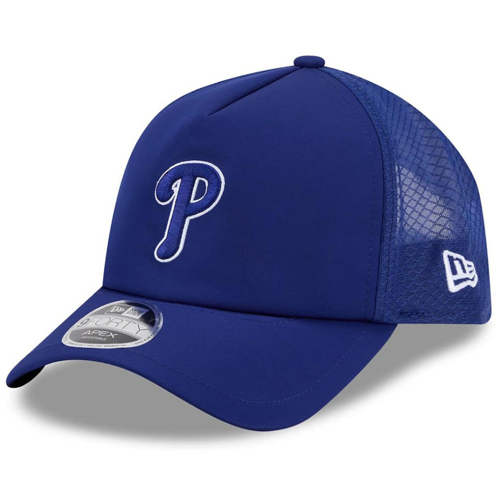 Philadelphia Phillies 2026 Batting Practice Apex 9FORTY Adjustable Trucker Hat Royal
