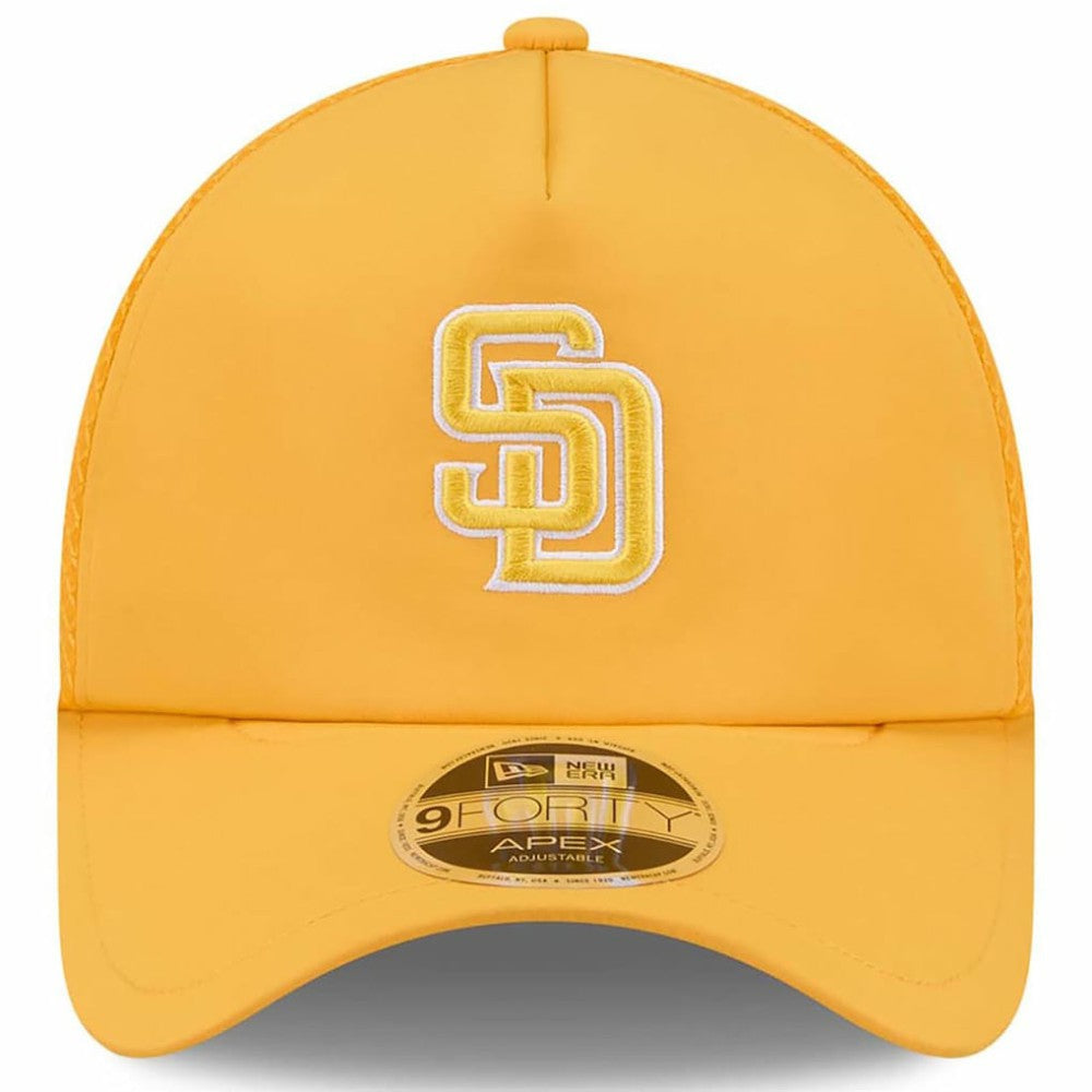 San Diego Padres 2026 Batting Practice Apex 9FORTY Adjustable Trucker Hat Gold