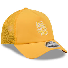 San Diego Padres 2026 Batting Practice Apex 9FORTY Adjustable Trucker Hat Gold