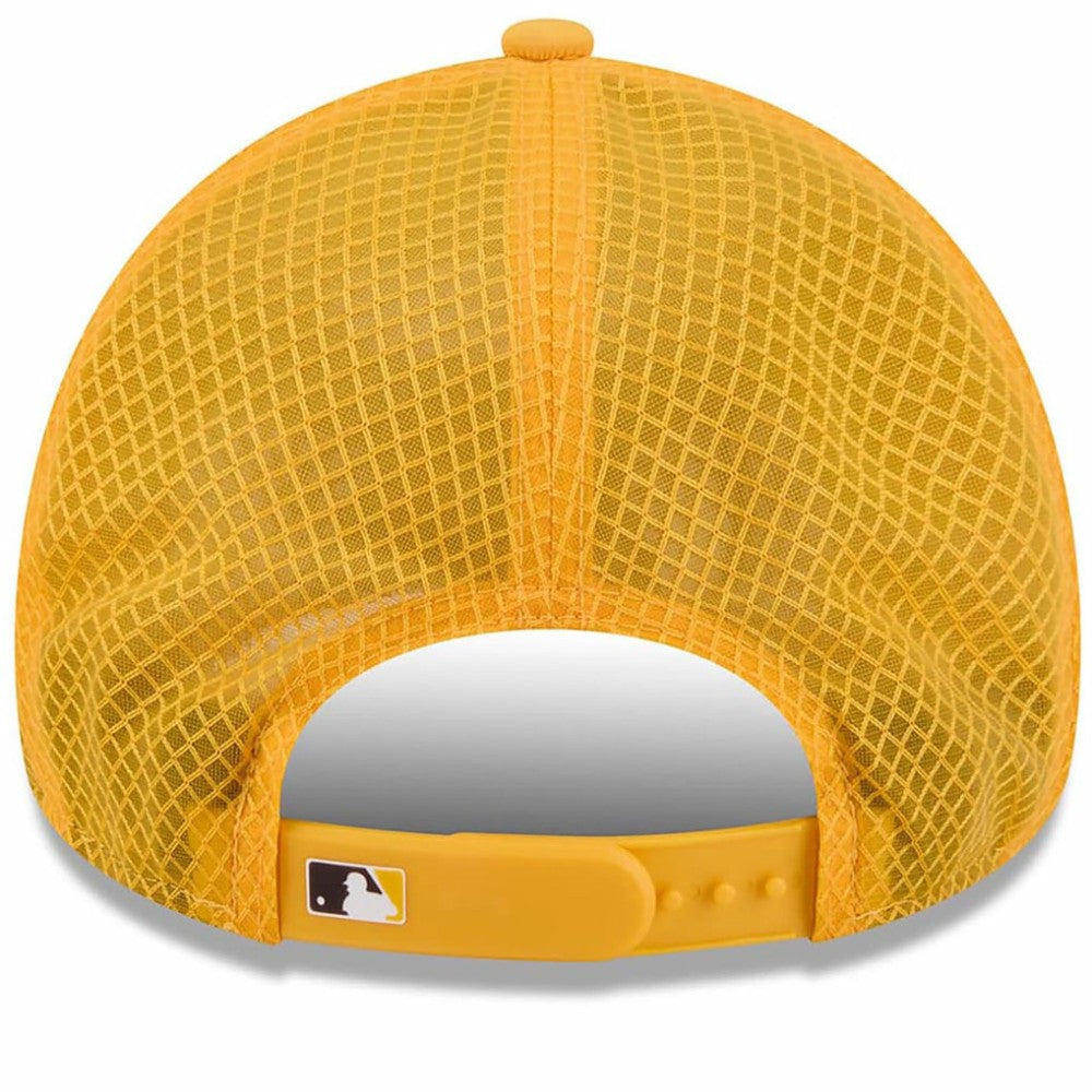 San Diego Padres 2026 Batting Practice Apex 9FORTY Adjustable Trucker Hat Gold