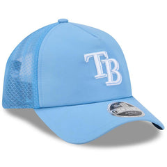 Tampa Bay Rays 2026 Batting Practice Apex 9FORTY Adjustable Trucker Hat Light Blue