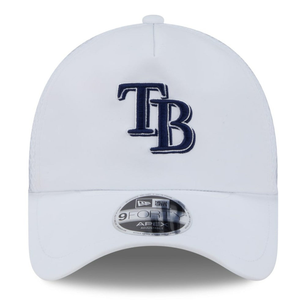 Tampa Bay Rays 2026 Batting Practice Apex 9FORTY Adjustable Trucker Hat White