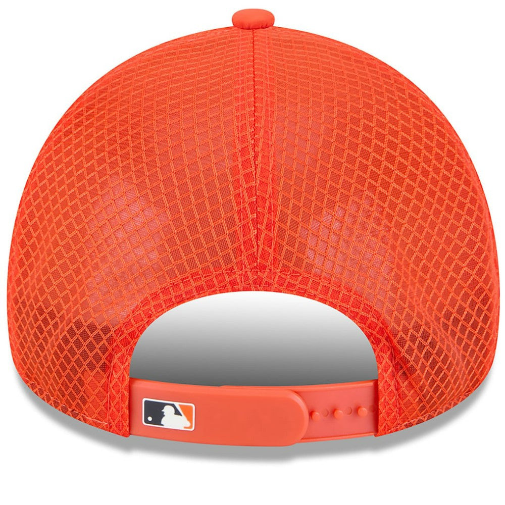 Detroit Tigers 2026 Batting Practice Apex 9FORTY Adjustable Trucker Hat Orange