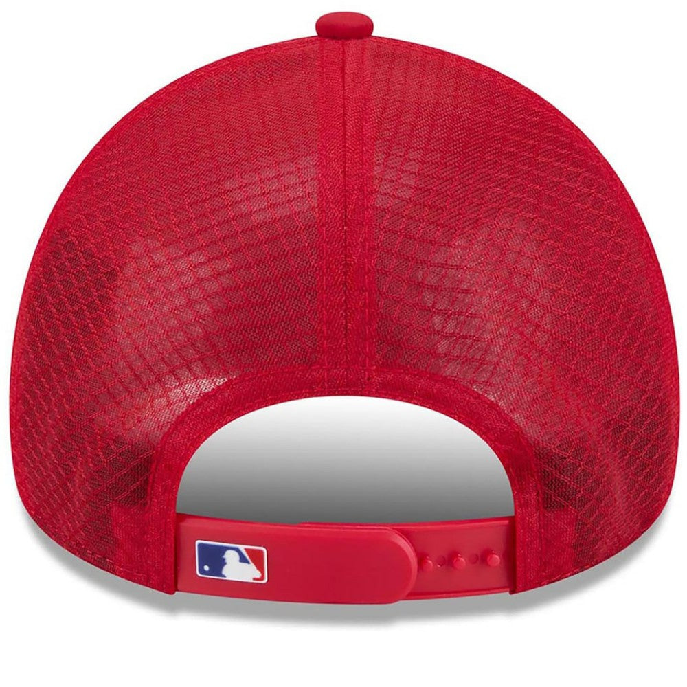 Texas Rangers 2026 Batting Practice Apex 9FORTY Adjustable Trucker Hat Red