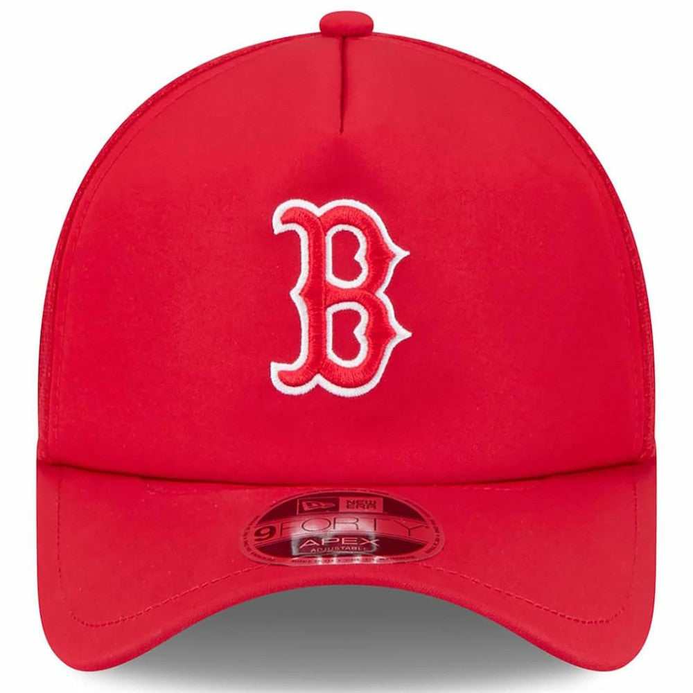 Boston Red Sox 2026 Batting Practice Apex 9FORTY Adjustable Trucker Hat Red