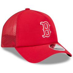 Boston Red Sox 2026 Batting Practice Apex 9FORTY Adjustable Trucker Hat Red