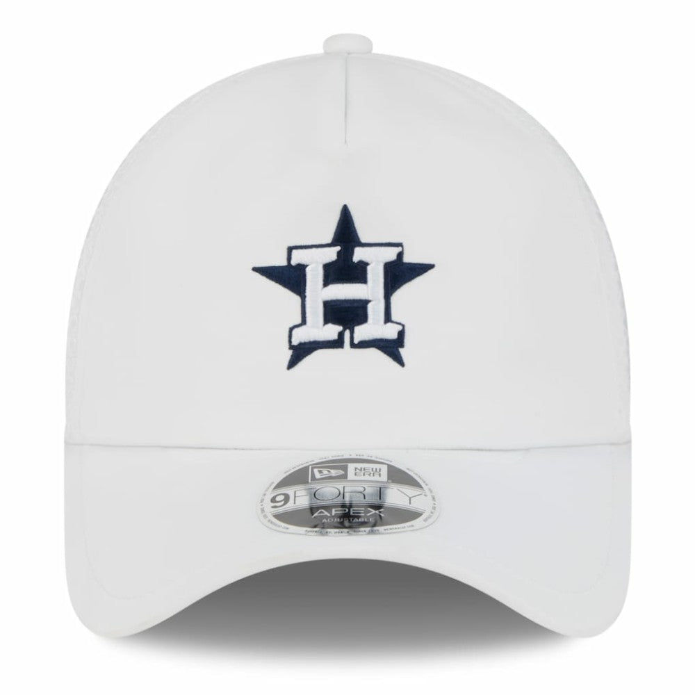 Houston Astros 2026 Batting Practice Apex 9FORTY Adjustable Trucker Hat White