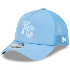 Kansas City Royals 2026 Batting Practice Apex 9FORTY Adjustable Trucker Hat Light Blue