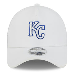 Kansas City Royals 2026 Batting Practice Apex 9FORTY Adjustable Trucker Hat White