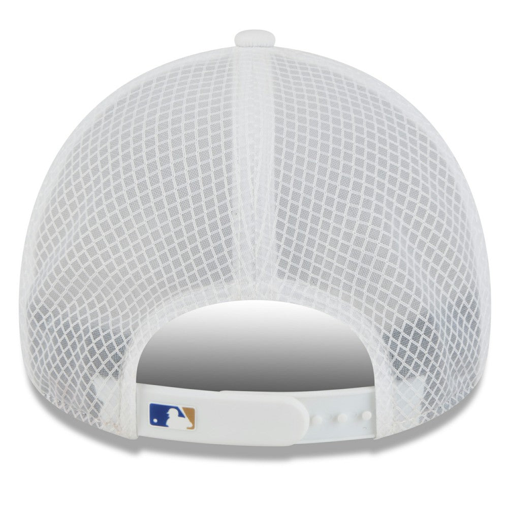 Kansas City Royals 2026 Batting Practice Apex 9FORTY Adjustable Trucker Hat White