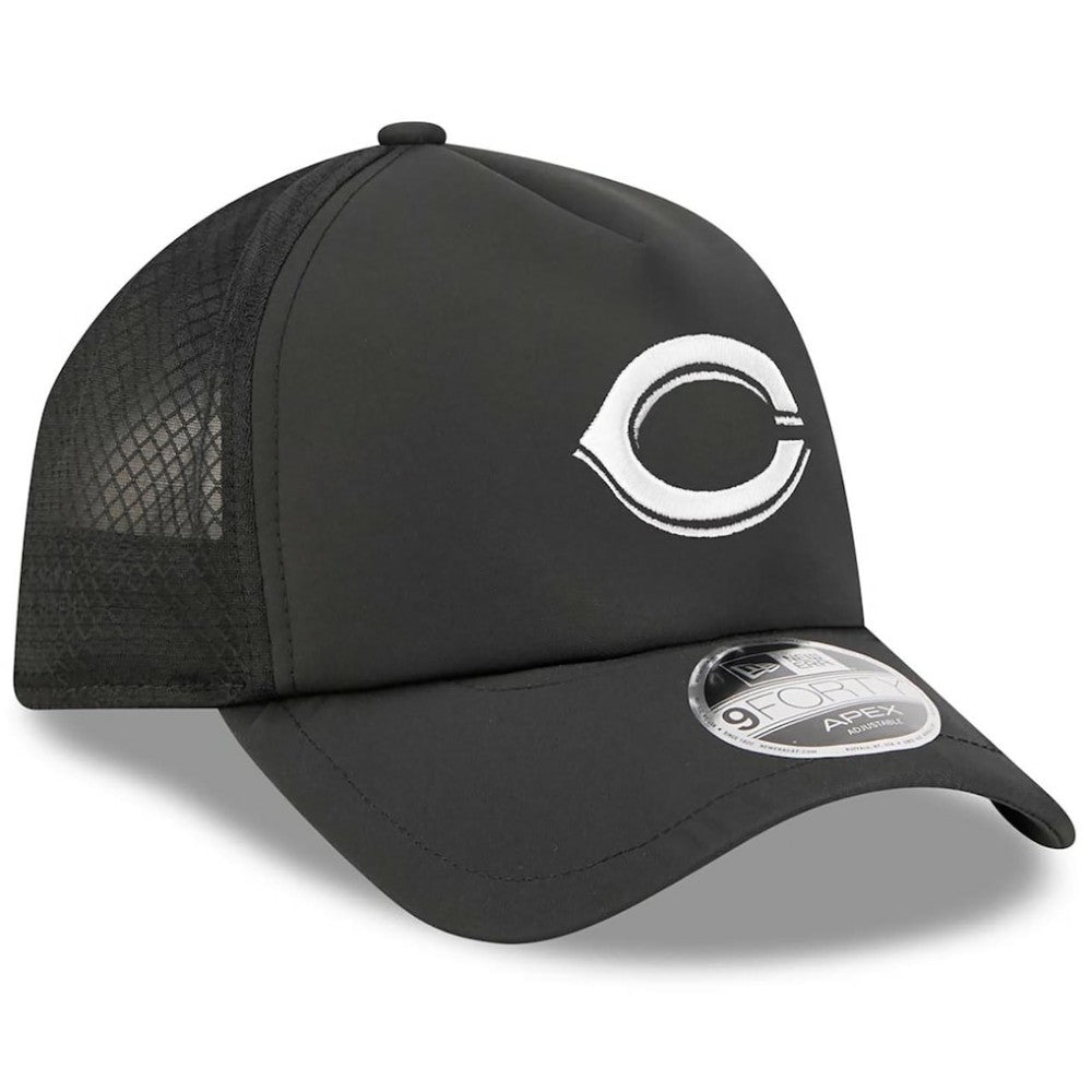 Cincinnati Reds 2026 Batting Practice Apex 9FORTY Adjustable Trucker Hat Black