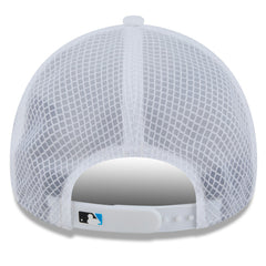 Miami Marlins 2026 Batting Practice Apex 9FORTY Adjustable Trucker Hat White