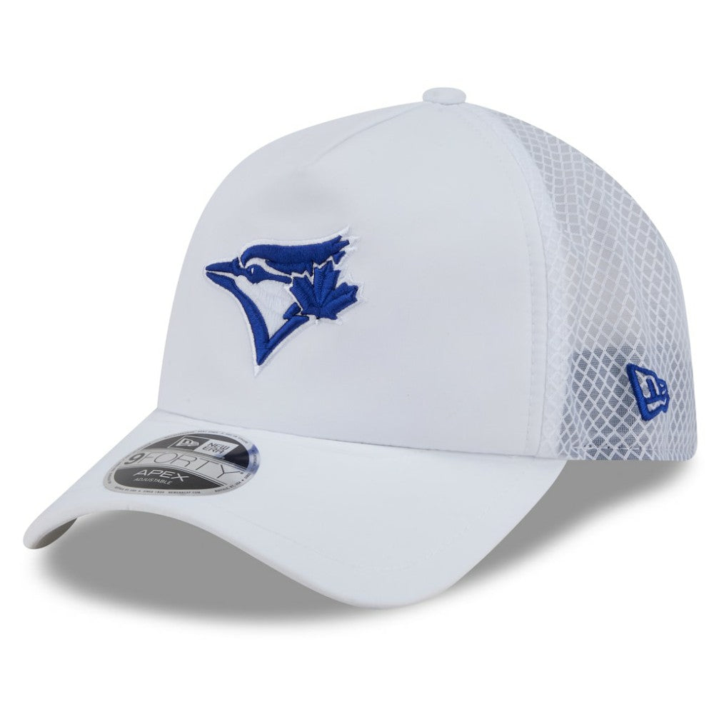 Toronto Blue Jays 2026 Batting Practice Apex 9FORTY Adjustable Trucker Hat White