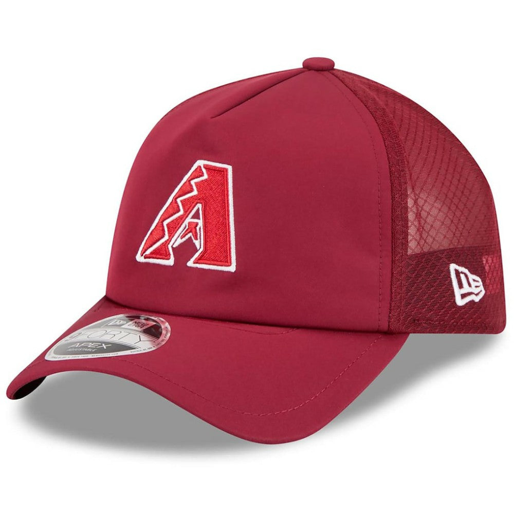Arizona Diamondbacks 2026 Batting Practice Apex 9FORTY Adjustable Trucker Hat Dark Red