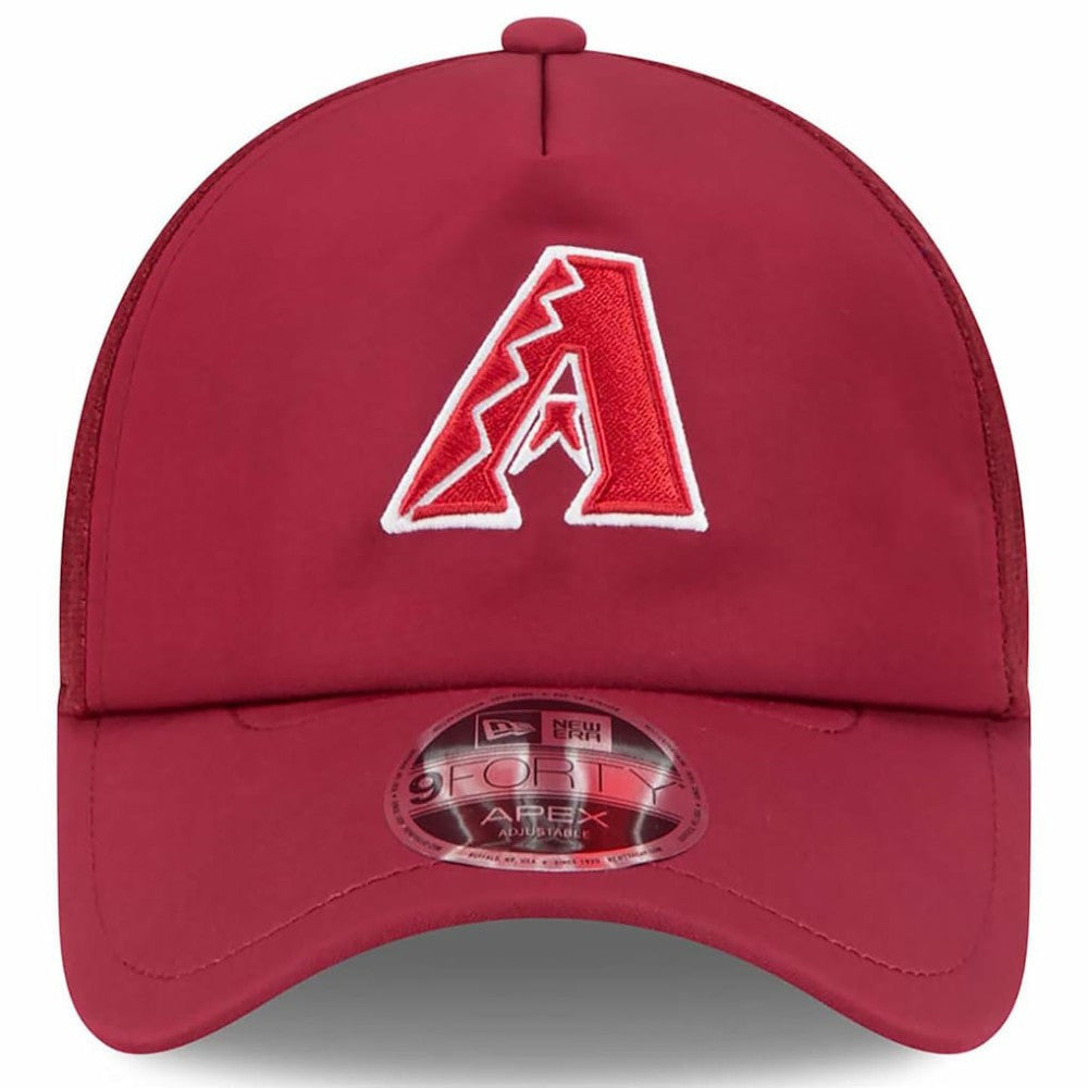 Arizona Diamondbacks 2026 Batting Practice Apex 9FORTY Adjustable Trucker Hat Dark Red