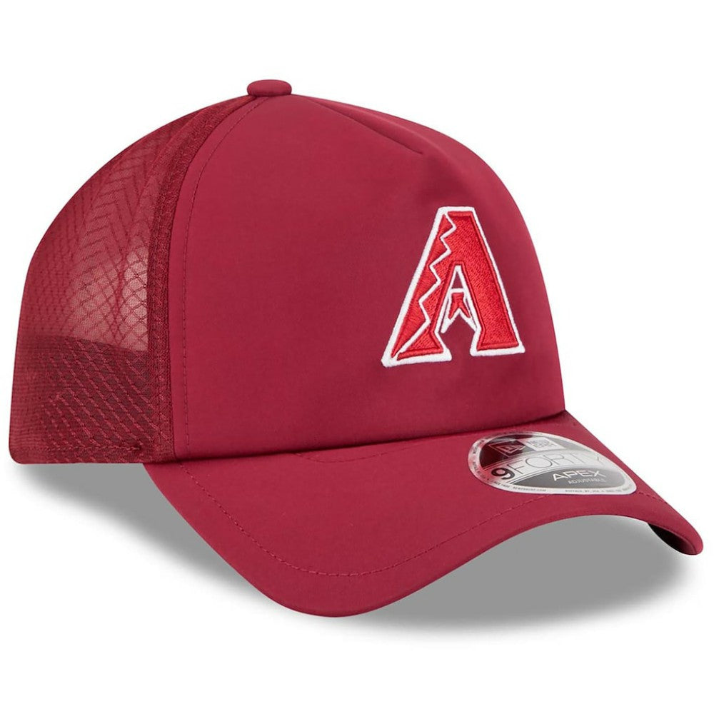 Arizona Diamondbacks 2026 Batting Practice Apex 9FORTY Adjustable Trucker Hat Dark Red