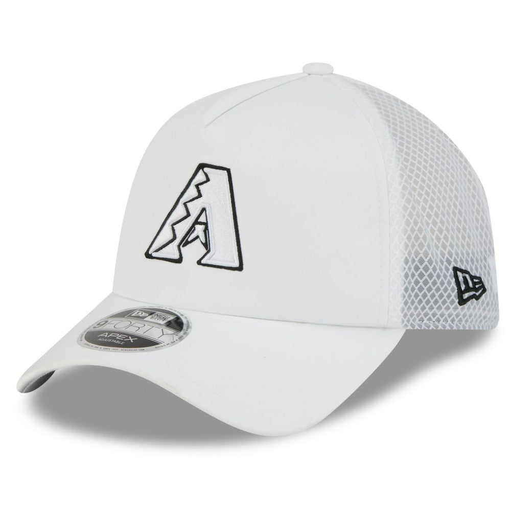 Arizona Diamondbacks 2026 Batting Practice Apex 9FORTY Adjustable Trucker Hat White