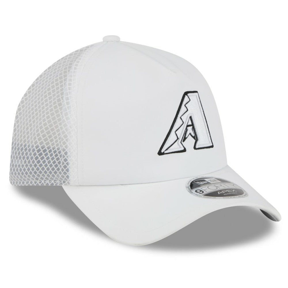 Arizona Diamondbacks 2026 Batting Practice Apex 9FORTY Adjustable Trucker Hat White