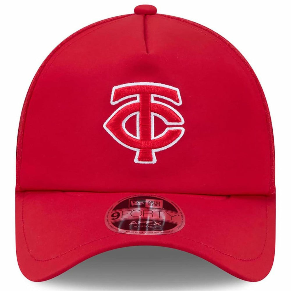 Minnesota Twins 2026 Batting Practice Apex 9FORTY Adjustable Trucker Hat Red