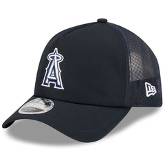 Los Angeles Angels 2026 Batting Practice Apex 9FORTY Adjustable Trucker Hat Navy