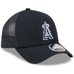 Los Angeles Angels 2026 Batting Practice Apex 9FORTY Adjustable Trucker Hat Navy