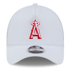 Los Angeles Angels 2026 Batting Practice Apex 9FORTY Adjustable Trucker Hat White