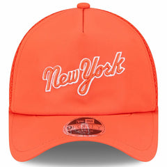 New York Mets 2026 Batting Practice Apex 9FORTY Adjustable Trucker Hat Orange
