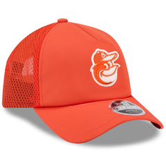 Baltimore Orioles 2026 Batting Practice Apex 9FORTY Adjustable Trucker Hat Orange