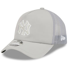 New York Yankees 2026 Batting Practice Apex 9FORTY Adjustable Trucker Hat Gray