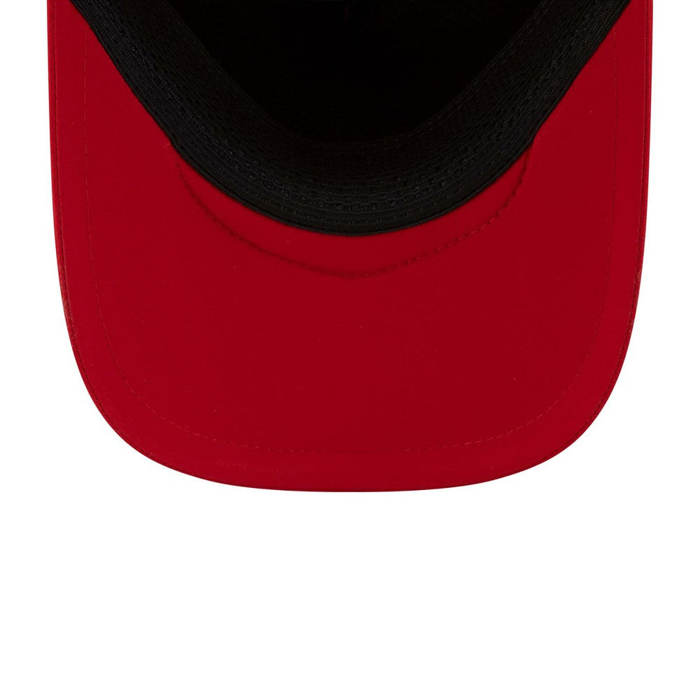 Los Angeles Angels 2026 Batting Practice Apex 9FORTY Adjustable Trucker Hat Red