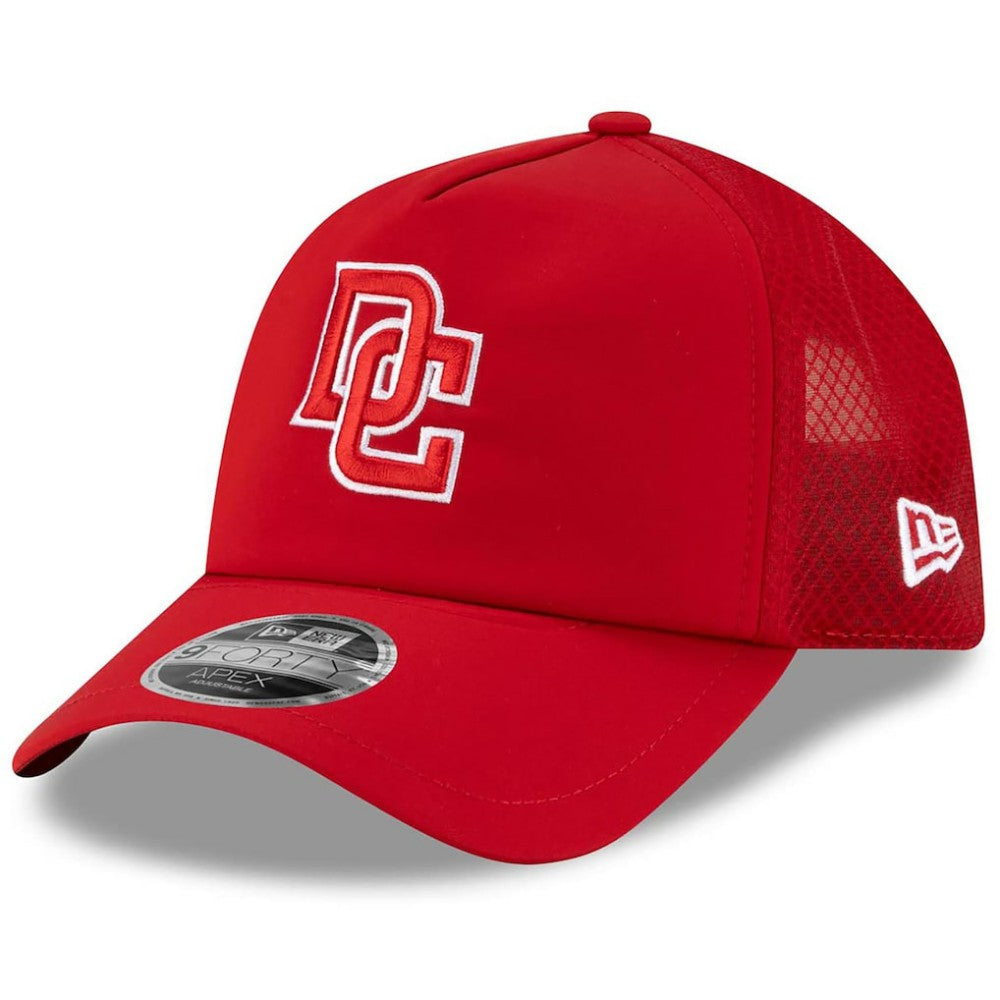 Washington Nationals 2026 Batting Practice Apex 9FORTY Adjustable Trucker Hat Red