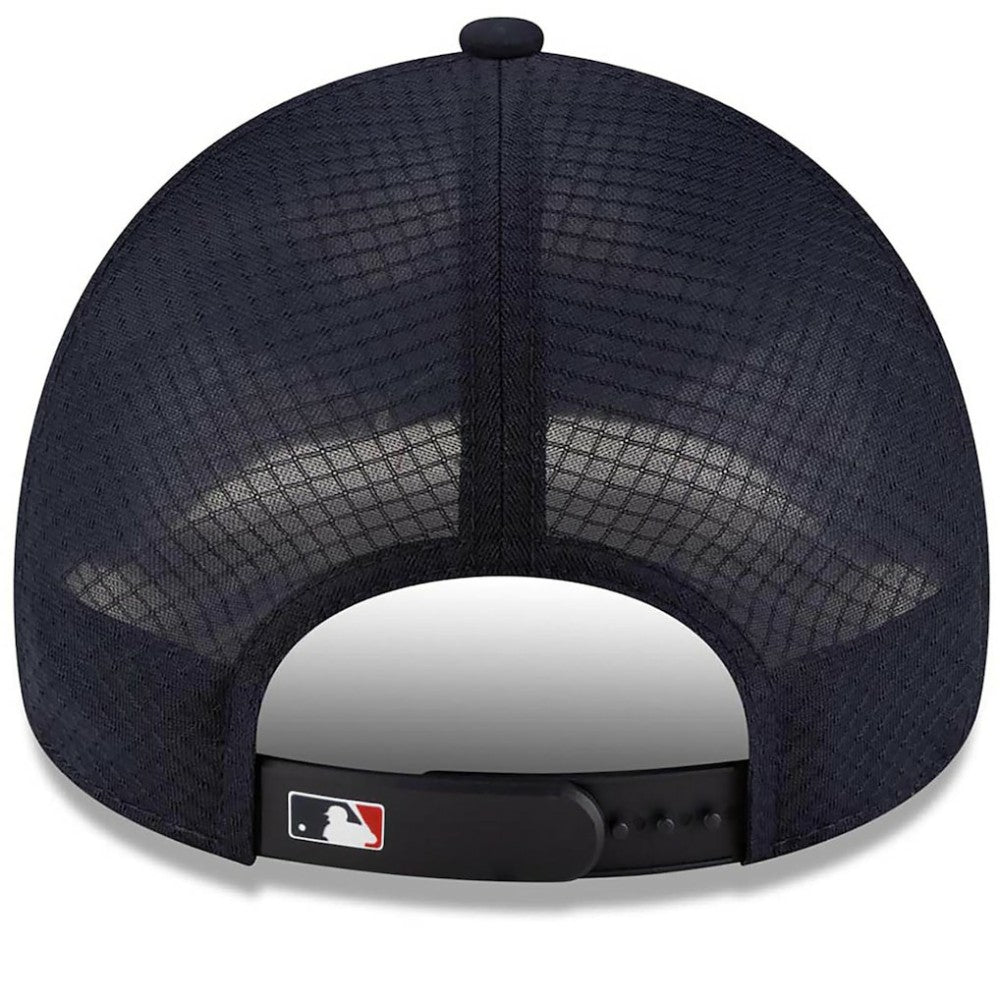 Boston Red Sox 2026 Batting Practice Apex 9FORTY Adjustable Trucker Hat Navy