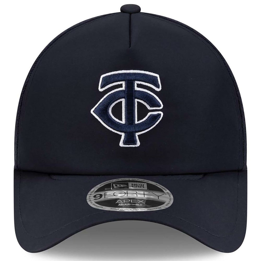 Minnesota Twins 2026 Batting Practice Apex 9FORTY Adjustable Trucker Hat Navy