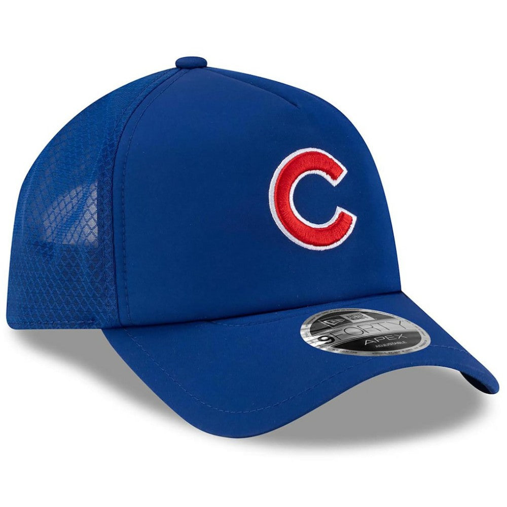 Chicago Cubs 2026 Batting Practice Apex 9FORTY Adjustable Trucker Hat Royal
