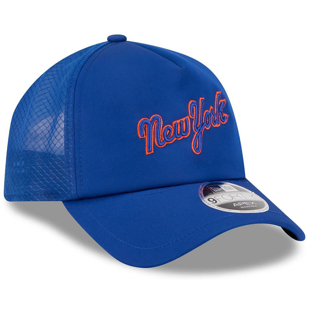 New York Mets 2026 Batting Practice Apex 9FORTY Adjustable Trucker Hat Royal