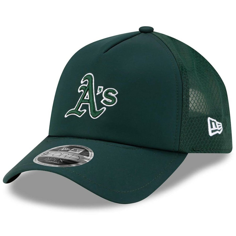 Athletics 2026 Batting Practice Apex 9FORTY Adjustable Trucker Hat Green