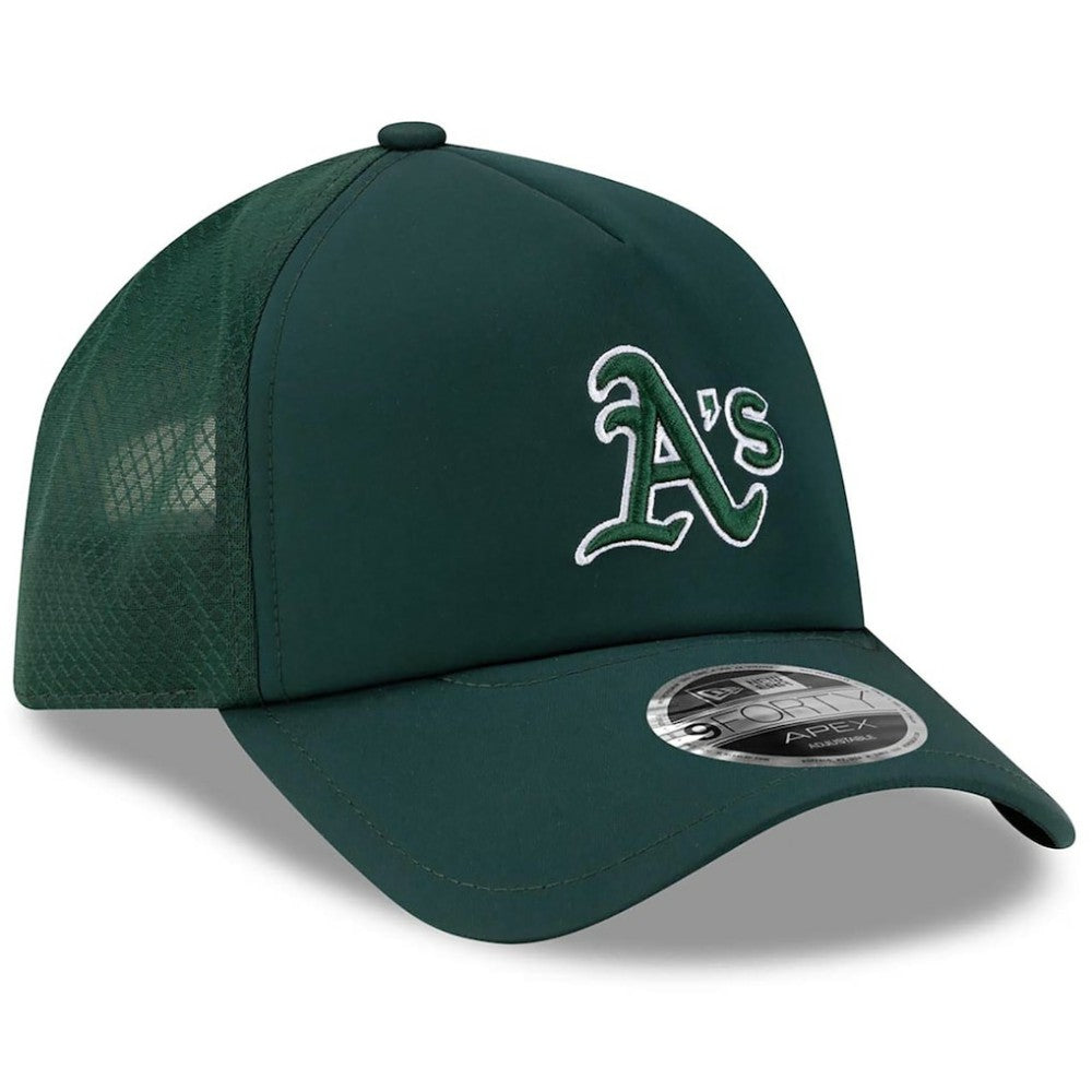 Athletics 2026 Batting Practice Apex 9FORTY Adjustable Trucker Hat Green