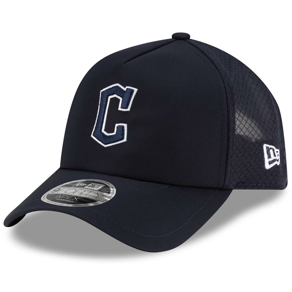 Cleveland Guardians 2026 Batting Practice Apex 9FORTY Adjustable Trucker Hat Navy
