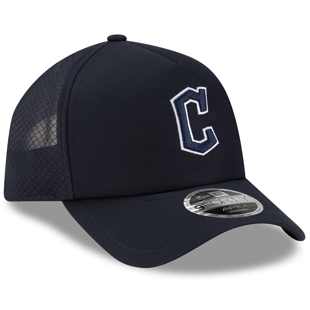 Cleveland Guardians 2026 Batting Practice Apex 9FORTY Adjustable Trucker Hat Navy