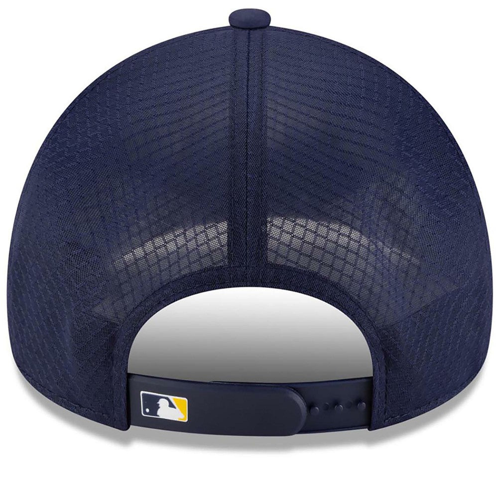 Milwaukee Brewers 2026 Batting Practice Apex 9FORTY Adjustable Trucker Hat Navy