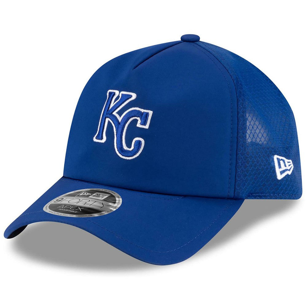 Kansas City Royals 2026 Batting Practice Apex 9FORTY Adjustable Trucker Hat Royal