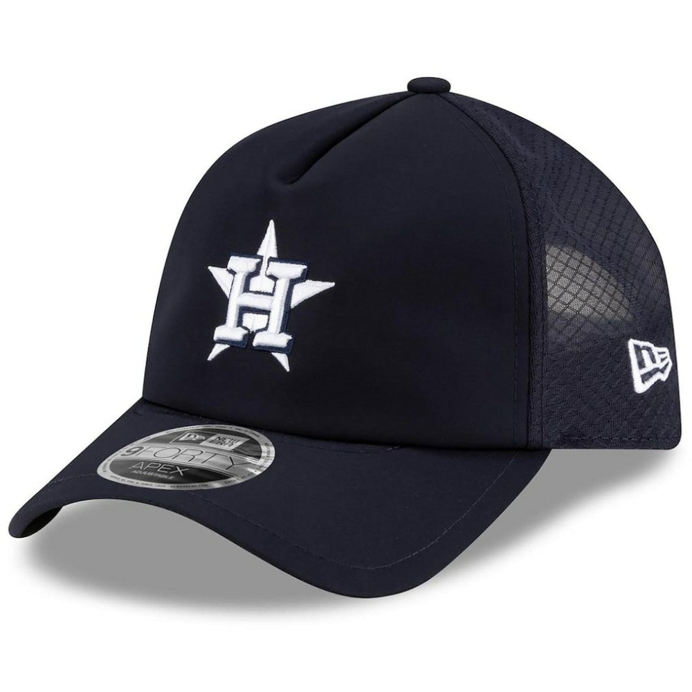 Houston Astros 2026 Batting Practice Apex 9FORTY Adjustable Trucker Hat Navy