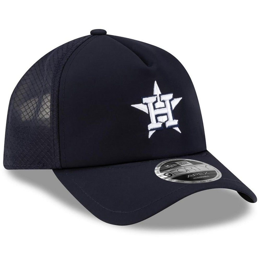 Houston Astros 2026 Batting Practice Apex 9FORTY Adjustable Trucker Hat Navy
