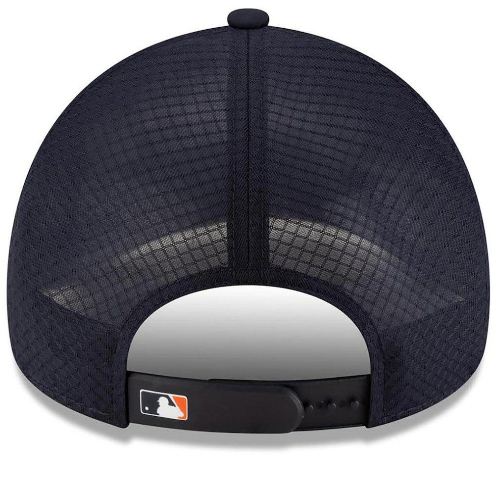 Houston Astros 2026 Batting Practice Apex 9FORTY Adjustable Trucker Hat Navy