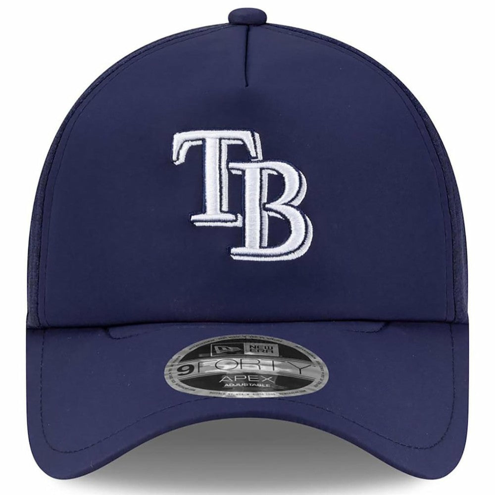 Tampa Bay Rays 2026 Batting Practice Apex 9FORTY Adjustable Trucker Hat Navy