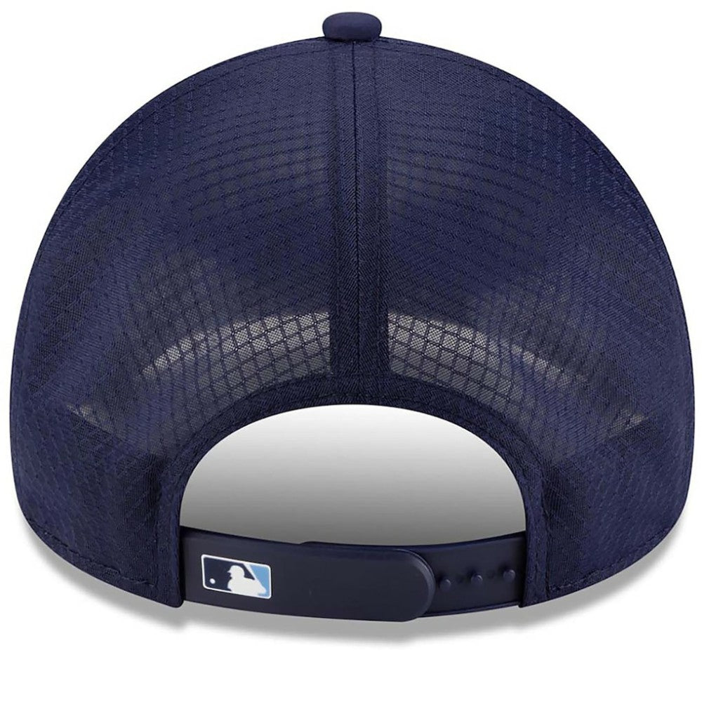 Tampa Bay Rays 2026 Batting Practice Apex 9FORTY Adjustable Trucker Hat Navy