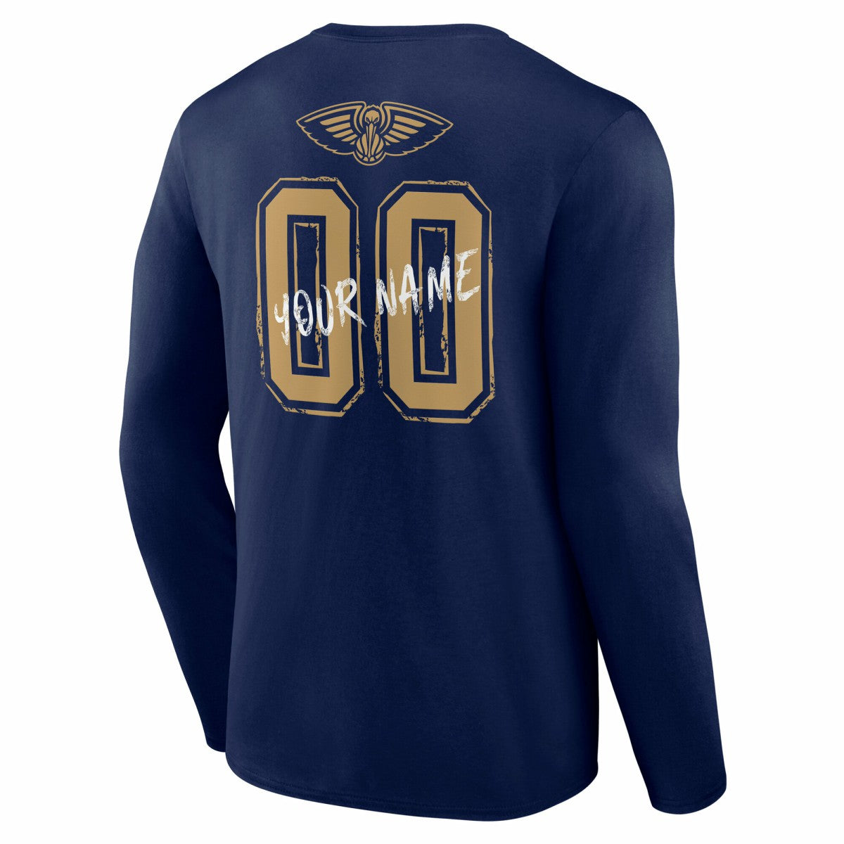 New Orleans Pelicans Hustle Custom Long Sleeve T-Shirt - Navy sale
