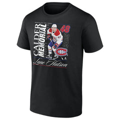 Lane Hutson Montreal Canadiens 2025 Calder Memorial Trophy Winner T-Shirt - Black T-shirts