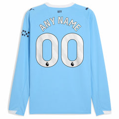 Manchester City 2025/26 Home Replica Long Sleeve Custom Jersey - Sky Blue sale